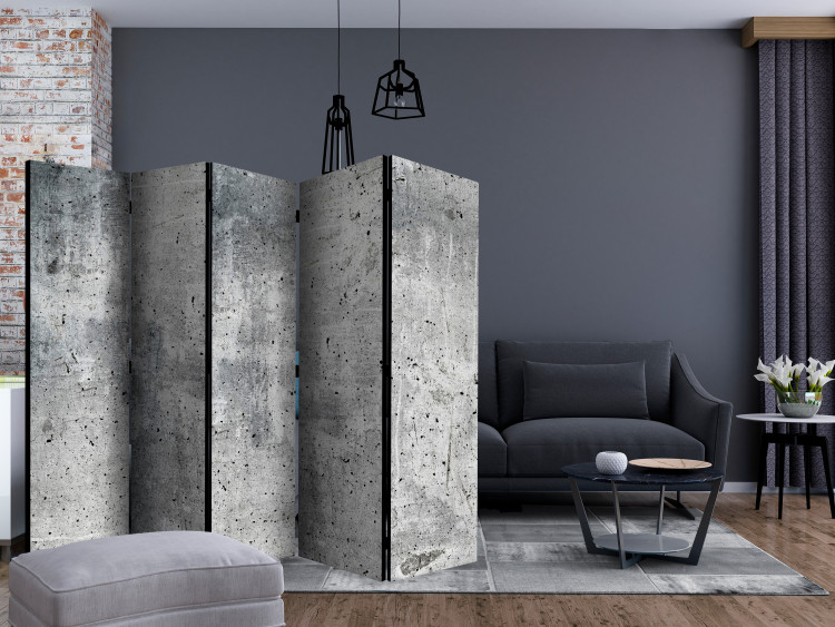 Folding Screen Fresh Concrete II (5-piece) - industrial background in shades of gray 124310 additionalImage 4