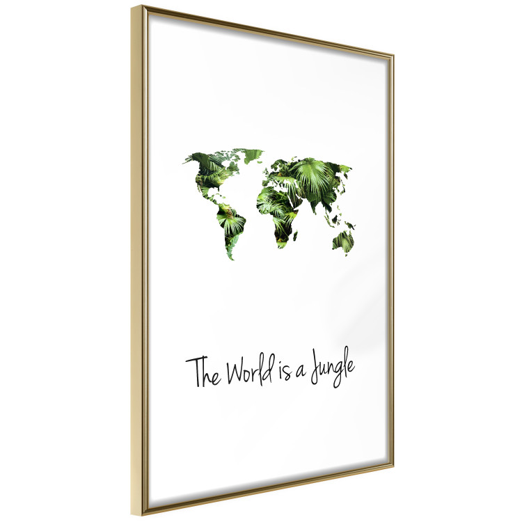 Poster The World is a Jungle - text under a tropical world map on a white background 125410 additionalImage 8