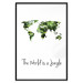 Poster The World is a Jungle - text under a tropical world map on a white background 125410 additionalThumb 18