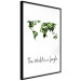 Poster The World is a Jungle - text under a tropical world map on a white background 125410 additionalThumb 10