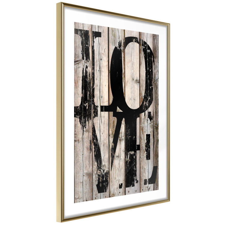 Wall Poster Retro: Love - retro English text on a background of wooden planks 125710 additionalImage 6