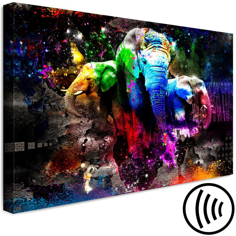 Canvas Art Print Colorful Elephants (1 Part) Wide 128410 additionalImage 6