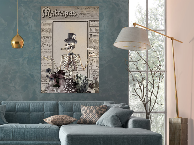 Canvas Wizard (1-part) vertical - abstract skeleton with a hat 129110 additionalImage 3