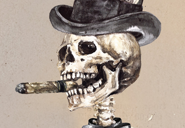 Canvas Wizard (1-part) vertical - abstract skeleton with a hat 129110 additionalImage 5