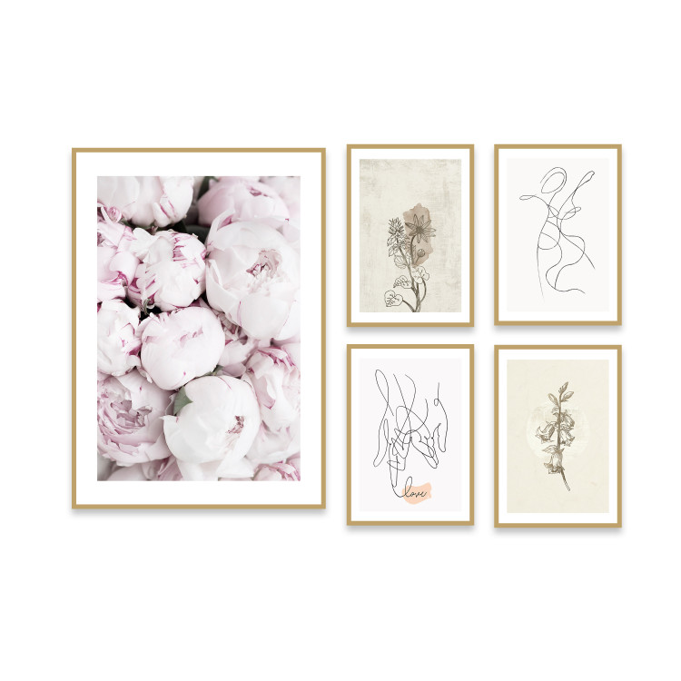 Wall gallery pictures Flowers in pastel 129310 additionalImage 1