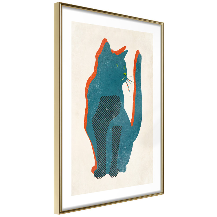 Wall Poster Feline Moods - abstract two-color cat on light beige background 129610 additionalImage 7