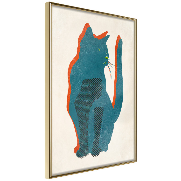 Wall Poster Feline Moods - abstract two-color cat on light beige background 129610 additionalImage 12