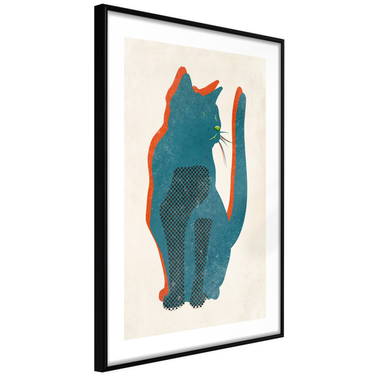 Wall Poster Feline Moods - abstract two-color cat on light beige background 129610 additionalImage 6