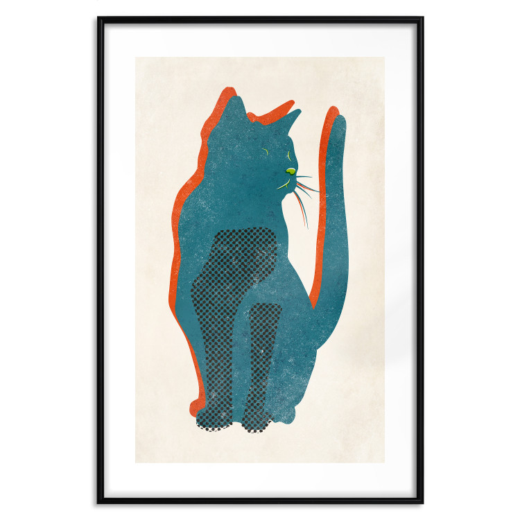 Wall Poster Feline Moods - abstract two-color cat on light beige background 129610 additionalImage 15