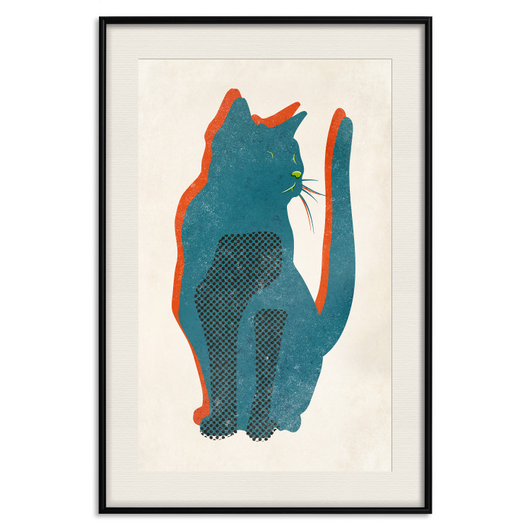 Wall Poster Feline Moods - abstract two-color cat on light beige background 129610 additionalImage 19