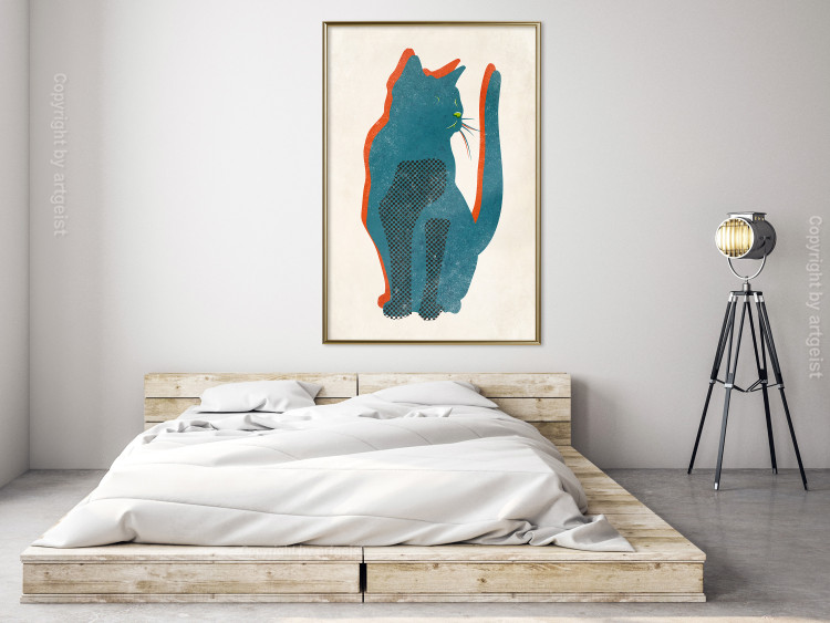 Wall Poster Feline Moods - abstract two-color cat on light beige background 129610 additionalImage 5