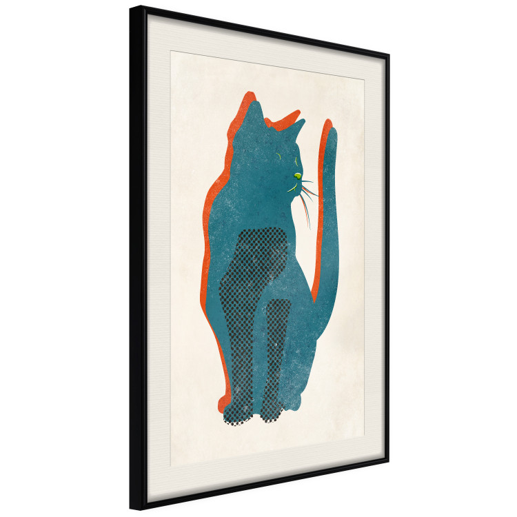 Wall Poster Feline Moods - abstract two-color cat on light beige background 129610 additionalImage 2