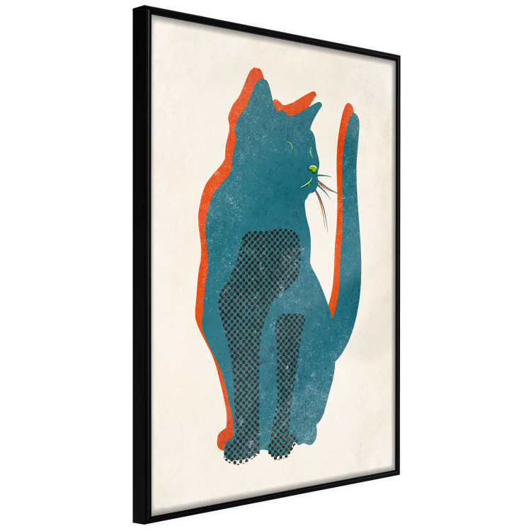 Wall Poster Feline Moods - abstract two-color cat on light beige background 129610 additionalImage 11