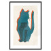 Wall Poster Feline Moods - abstract two-color cat on light beige background 129610 additionalThumb 15
