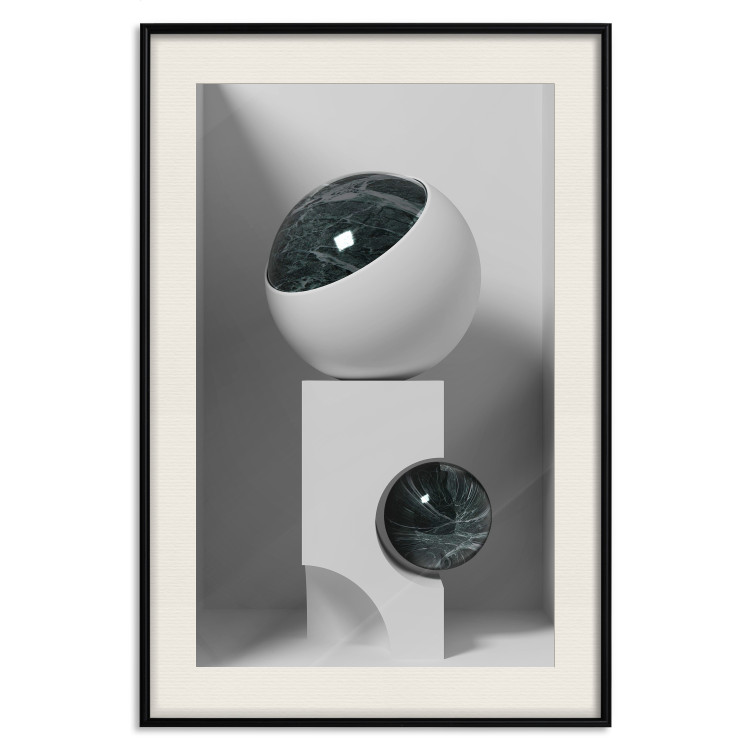 Poster Glass Eye - abstract shapes with dark accents on a light background 129910 additionalImage 19