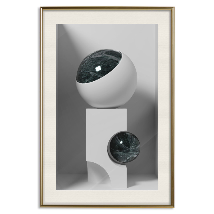 Poster Glass Eye - abstract shapes with dark accents on a light background 129910 additionalImage 20
