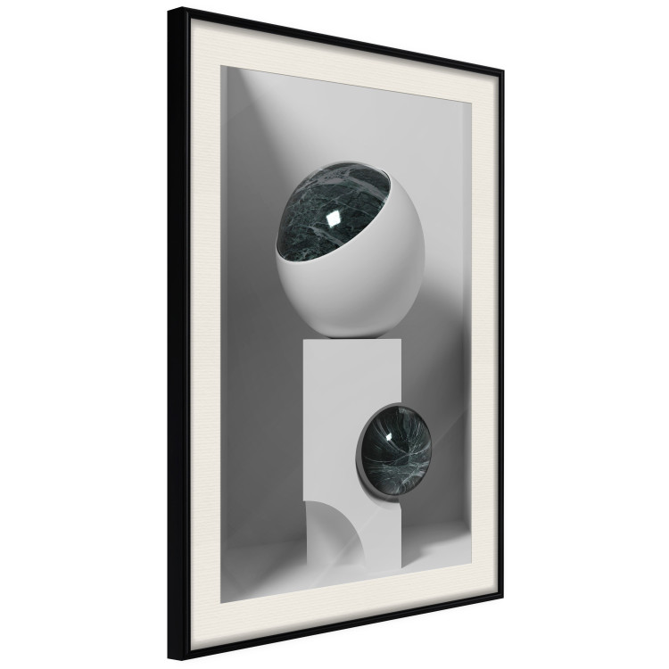 Poster Glass Eye - abstract shapes with dark accents on a light background 129910 additionalImage 2