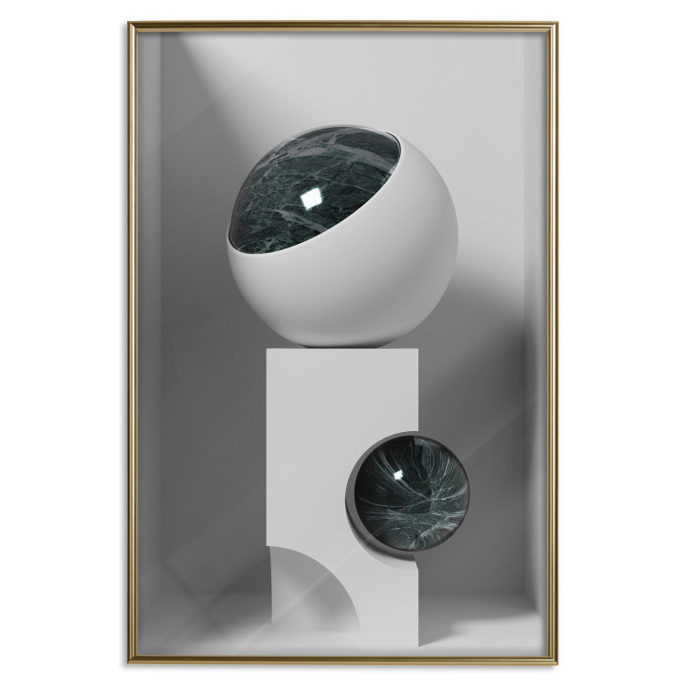 Poster Glass Eye - abstract shapes with dark accents on a light background 129910 additionalImage 21