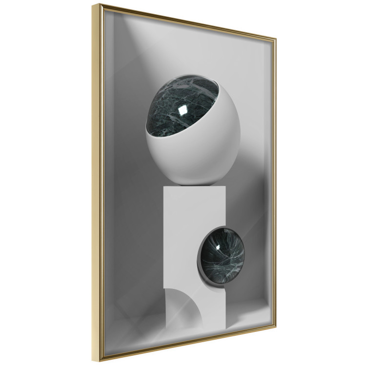 Poster Glass Eye - abstract shapes with dark accents on a light background 129910 additionalImage 12