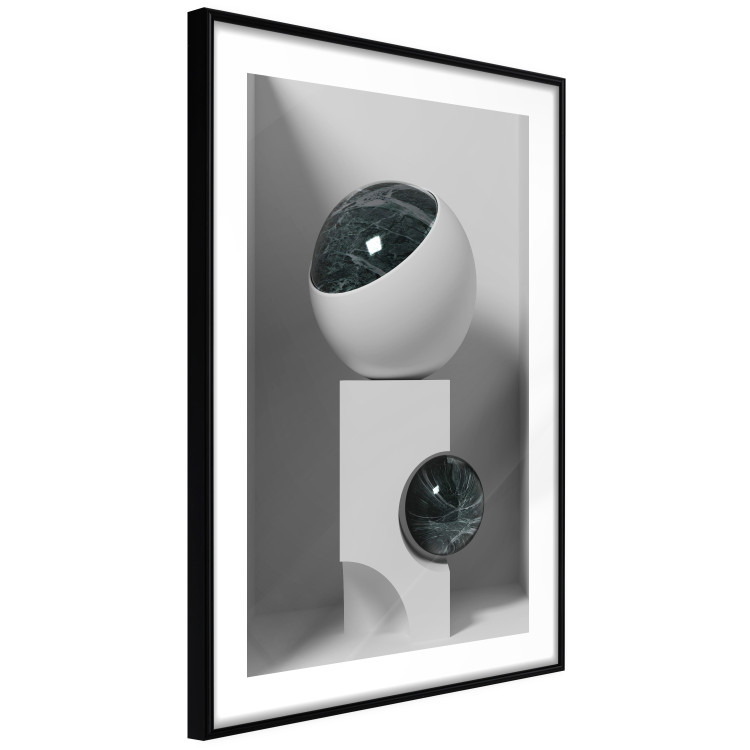 Poster Glass Eye - abstract shapes with dark accents on a light background 129910 additionalImage 8