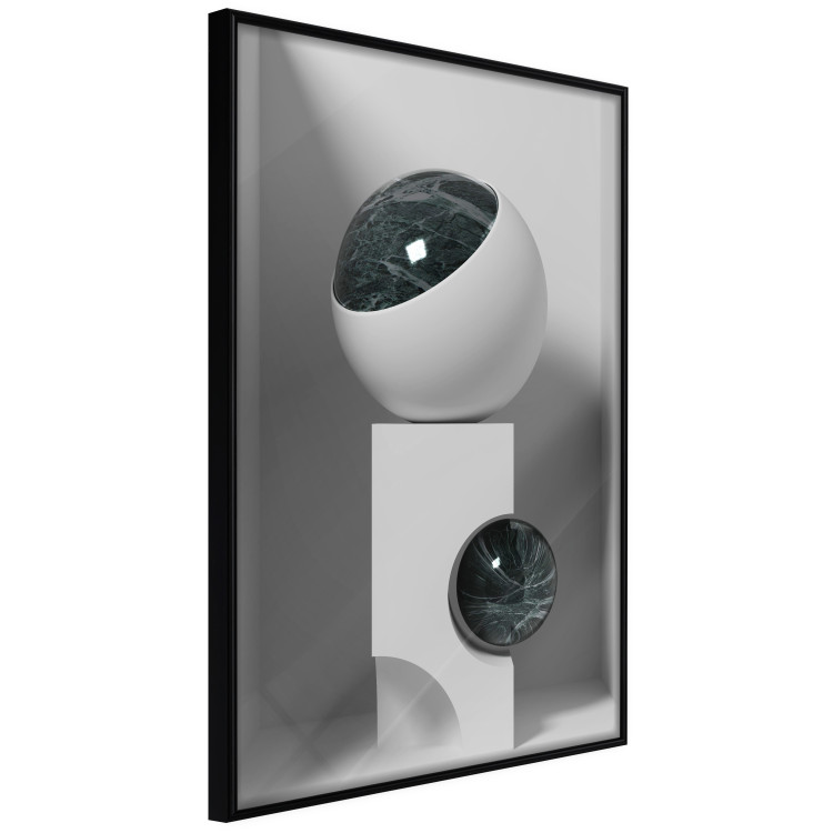 Poster Glass Eye - abstract shapes with dark accents on a light background 129910 additionalImage 13