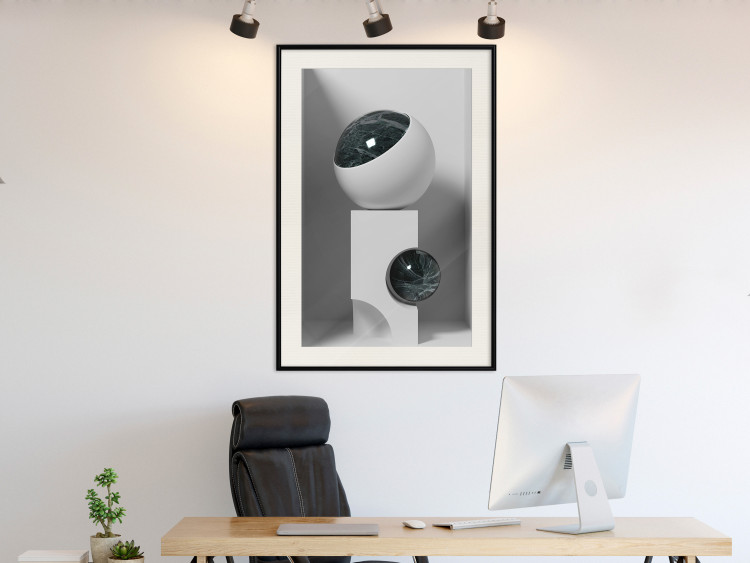 Poster Glass Eye - abstract shapes with dark accents on a light background 129910 additionalImage 24