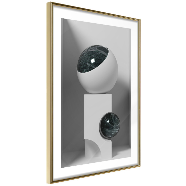 Poster Glass Eye - abstract shapes with dark accents on a light background 129910 additionalImage 9