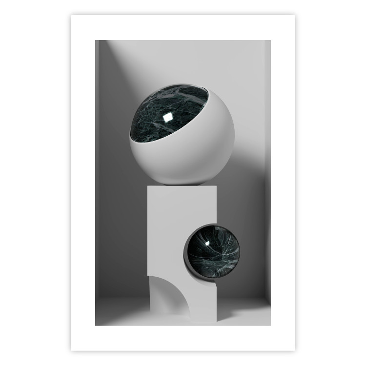 Poster Glass Eye - abstract shapes with dark accents on a light background 129910 additionalImage 25