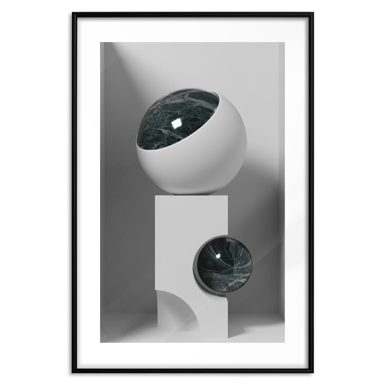 Poster Glass Eye - abstract shapes with dark accents on a light background 129910 additionalImage 17