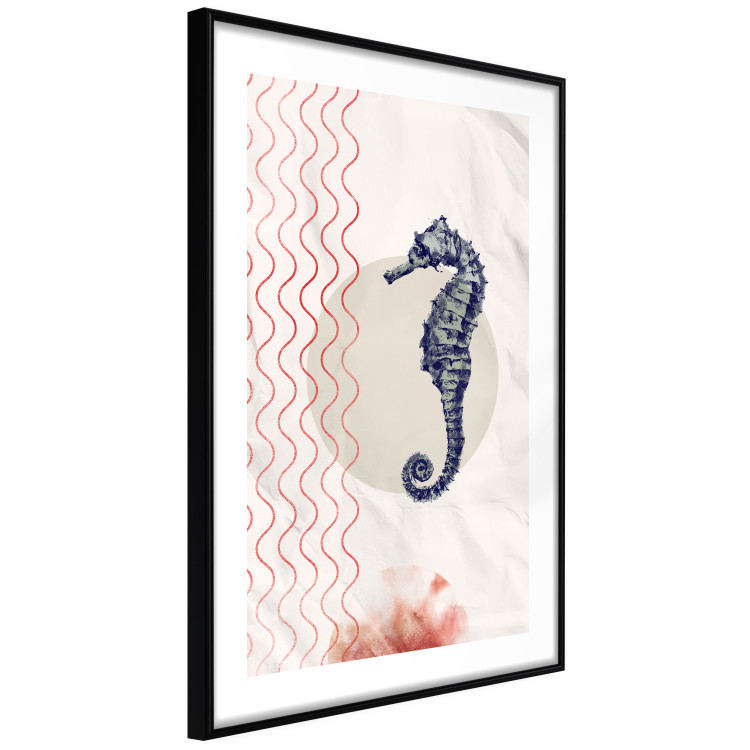 Wall Poster Underwater Steed - animal against a background of waves and circles in an abstract motif 131810 additionalImage 6