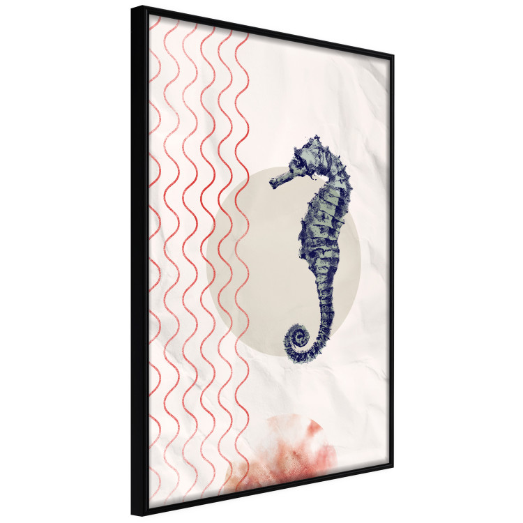 Wall Poster Underwater Steed - animal against a background of waves and circles in an abstract motif 131810 additionalImage 11