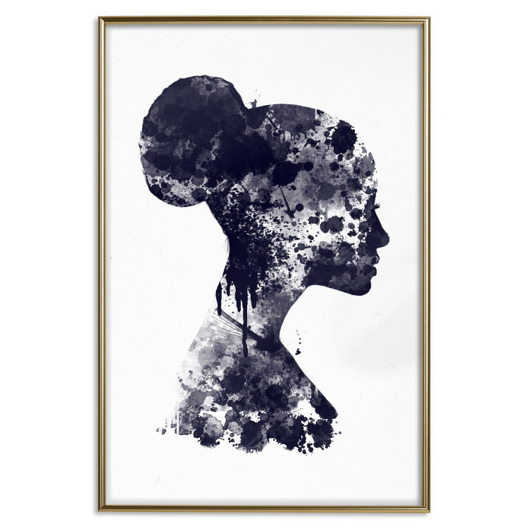 Poster Abstract Profile - portrait of a woman in an abstract dark motif 131910 additionalImage 17