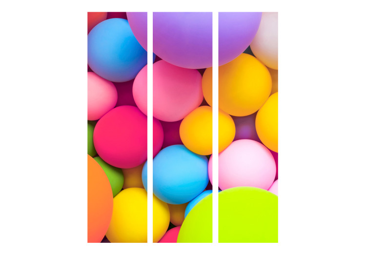 Room Divider Colorful Spheres (3-piece) - geometric multicolored shapes in 3D 132810 additionalImage 3