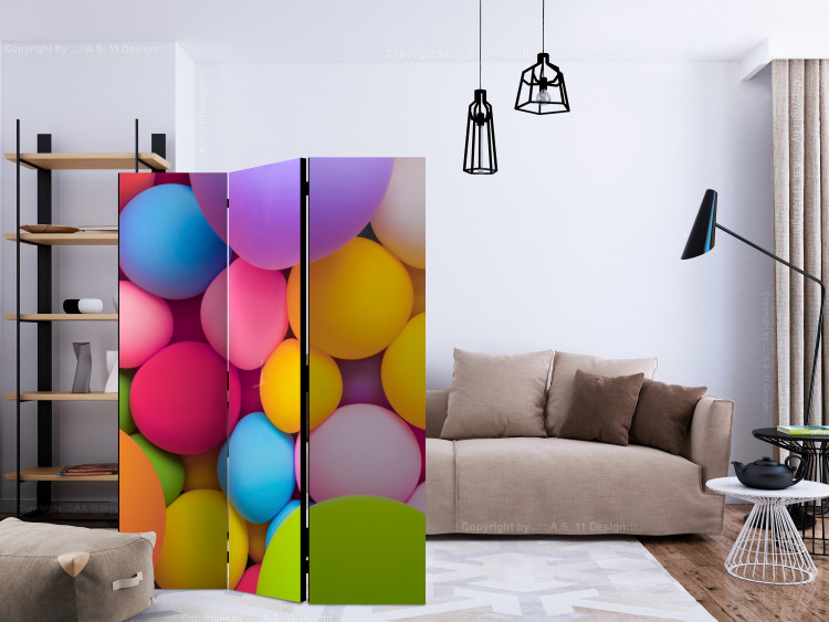 Room Divider Colorful Spheres (3-piece) - geometric multicolored shapes in 3D 132810 additionalImage 4