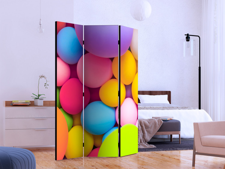 Room Divider Colorful Spheres (3-piece) - geometric multicolored shapes in 3D 132810 additionalImage 2