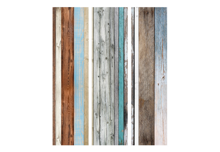 Folding Screen Arranged Colors (3-piece) - composition in colorful wooden planks 133010 additionalImage 3
