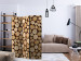 Room Divider Screen In the Sawmill (3-piece) - brown composition full of wood layers 133210 additionalThumb 4