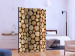 Room Divider Screen In the Sawmill (3-piece) - brown composition full of wood layers 133210 additionalThumb 2