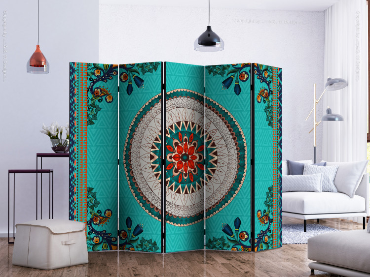 Room Divider Folk Inspiration II (5-piece) - abstraction with ethnic Mandala 133410 additionalImage 2