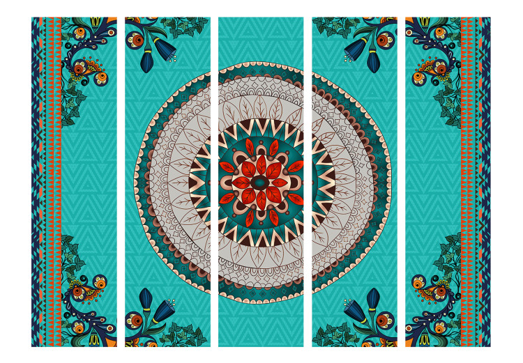 Room Divider Folk Inspiration II (5-piece) - abstraction with ethnic Mandala 133410 additionalImage 3