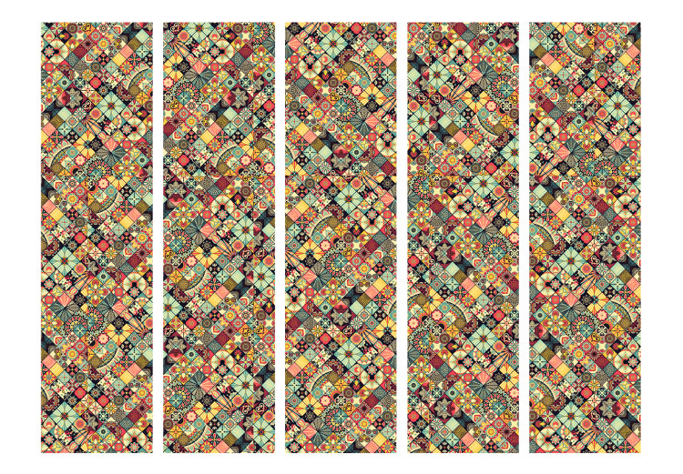 Room Separator Rainbow Mosaic II (5-piece) - composition in colorful ethnic background 133510 additionalImage 3