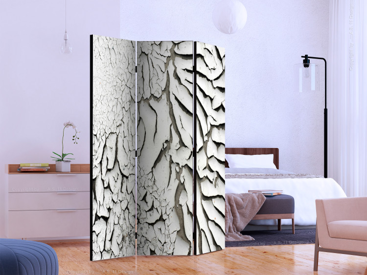 Room Separator Signs of Time - abstract wall texture with peeling white paint 133610 additionalImage 2