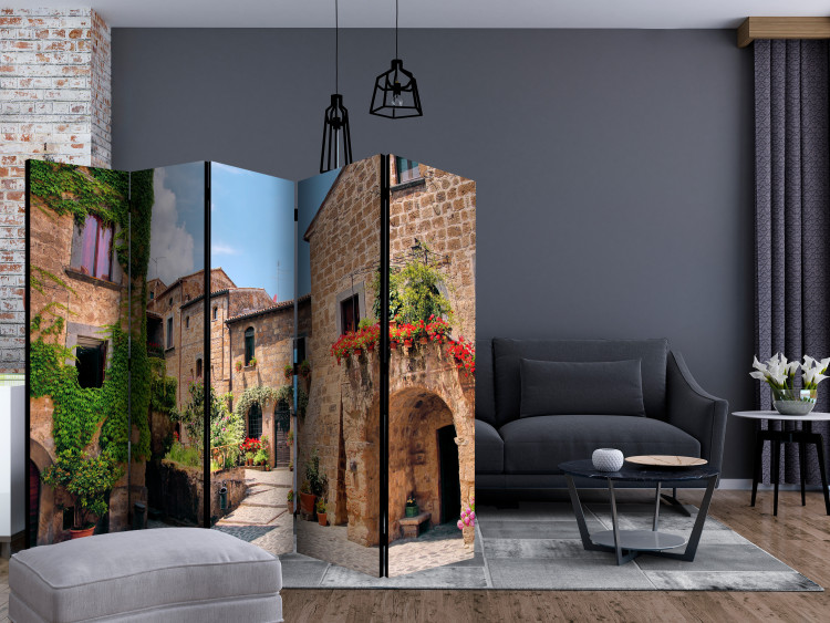 Room Separator Tuscan Alley II - Italian architecture of brick buildings in summer 134010 additionalImage 4