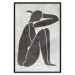 Wall Poster Contemplative Amelia - black silhouette of a crouching woman on a gray background 134210 additionalThumb 16