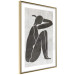 Wall Poster Contemplative Amelia - black silhouette of a crouching woman on a gray background 134210 additionalThumb 9