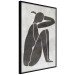 Wall Poster Contemplative Amelia - black silhouette of a crouching woman on a gray background 134210 additionalThumb 13