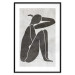 Wall Poster Contemplative Amelia - black silhouette of a crouching woman on a gray background 134210 additionalThumb 15