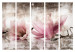 Room Divider Vintage Magnolias II (5-piece) - pink flowers and uneven background 134310 additionalThumb 7