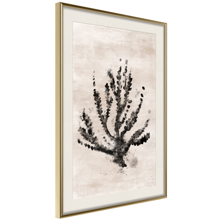 Poster Sea Plant - black plant composition on a beige textured background 134510 additionalImage 4