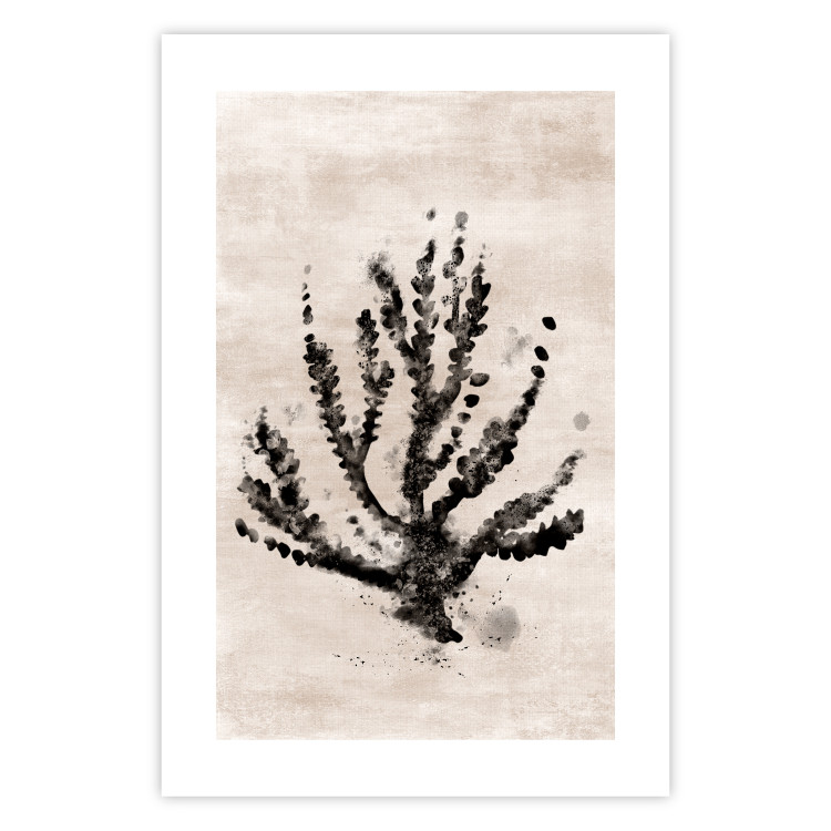 Poster Sea Plant - black plant composition on a beige textured background 134510 additionalImage 19